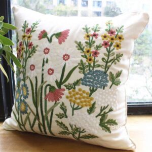 Alternative view of 2PCS Embroidered European Pastoral Floral Cotton Cushion Covers for Sofa Decor