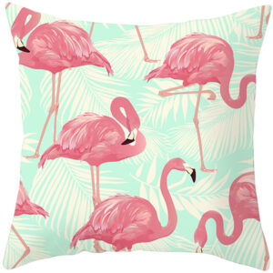 4PCS 45x45cm Flamingo Printed Cushion Pillow Cover Set for Sofa Decor