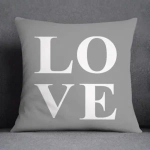 Alternative view of Set of 2 Square Grey Pillowcase Printed Cushion Cover, 45x45cm