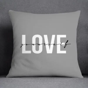 Set of 2 Square Grey Pillowcase Printed Cushion Cover, 45x45cm