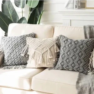 Alternative view of Set of 2 Handmade Macrame Boho Pillowcase, 45cm