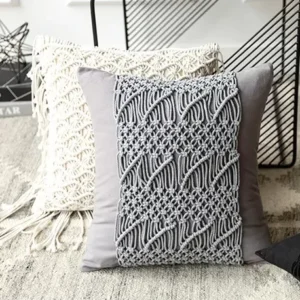 Set of 2 Handmade Macrame Boho Pillowcase, 45cm