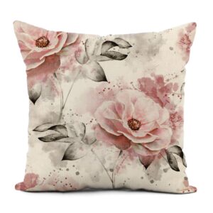 Alternative view of 4PCS Modern Flower Printed Linen Pillow Covers Set Home Decoration