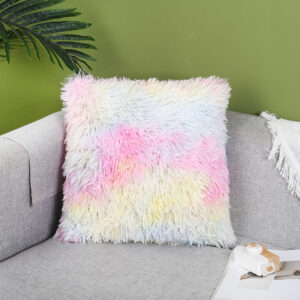 Alternative view of 2PCS 43x43cm Trendy Tie-dye Fur Plush Pillow Cover for Home Decor