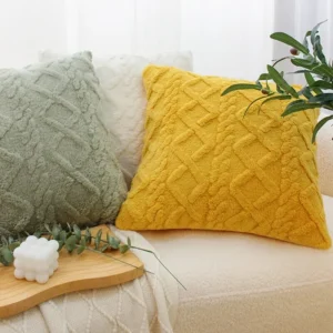 Alternative view of Set of 4 Vintage Twist KnittingPlush PillowCases Cushion Covers