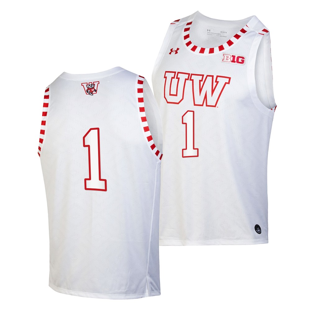 #1 Wisconsin Badgers -22 By The Players Alternate White Jersey 0LFUOGXV