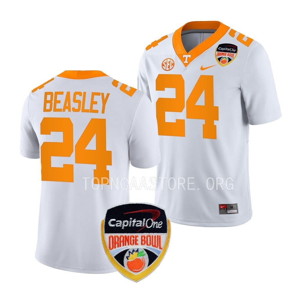 Aaron Beasley Tennessee Volunteers Orange Bowl College Jersey White #24 Uniform OGPVUGXV