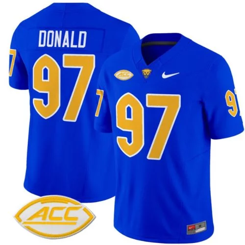 Aaron Donald Jersey #97 Pittsburgh Panthers Vapor Limited College Football Stitched Royal NKANGGXV