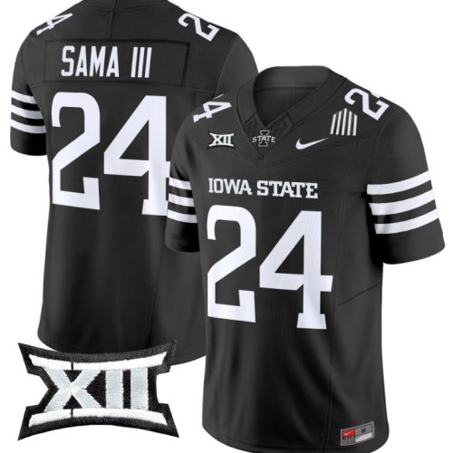 Abu Sama III Jersey #24 Iowa State Cyclones Vapor Limited College Football Stitched Black 8NCEKGXV