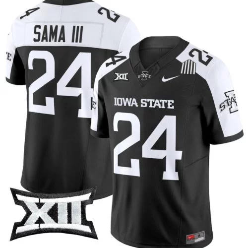 Abu Sama III Jersey #24 Iowa State Cyclones Vapor Limited College Football Stitched Black Alternate NFYKZGXV