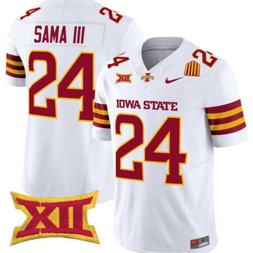 Abu Sama III Jersey #24 Iowa State Cyclones Vapor Limited College Football Stitched White 0QEOQGXV