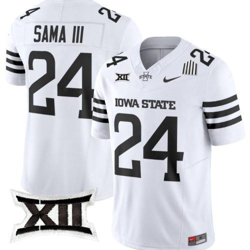 Abu Sama III Jersey #24 Iowa State Cyclones Vapor Limited College Football Stitched White Limited 4O5V4GXV