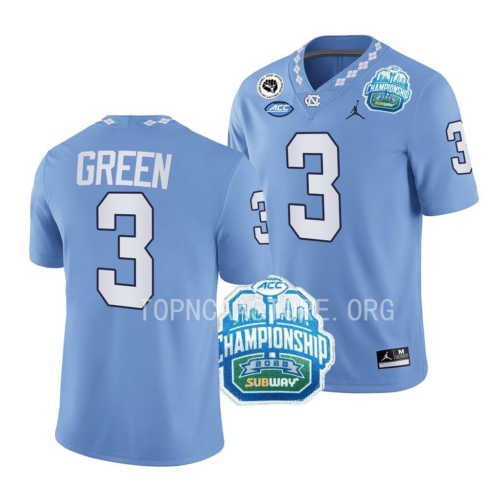 ACC Championship Antoine Green North Carolina Tar Heels #3 Blue College Jersey WF0GZGXV