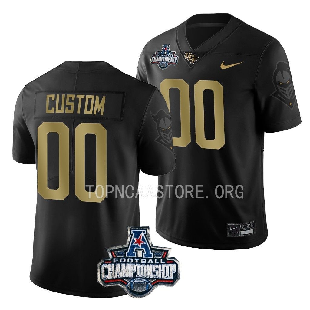 ACC Championship Custom UCF Knights #00 Black Gold Jersey 5DMVTGXV
