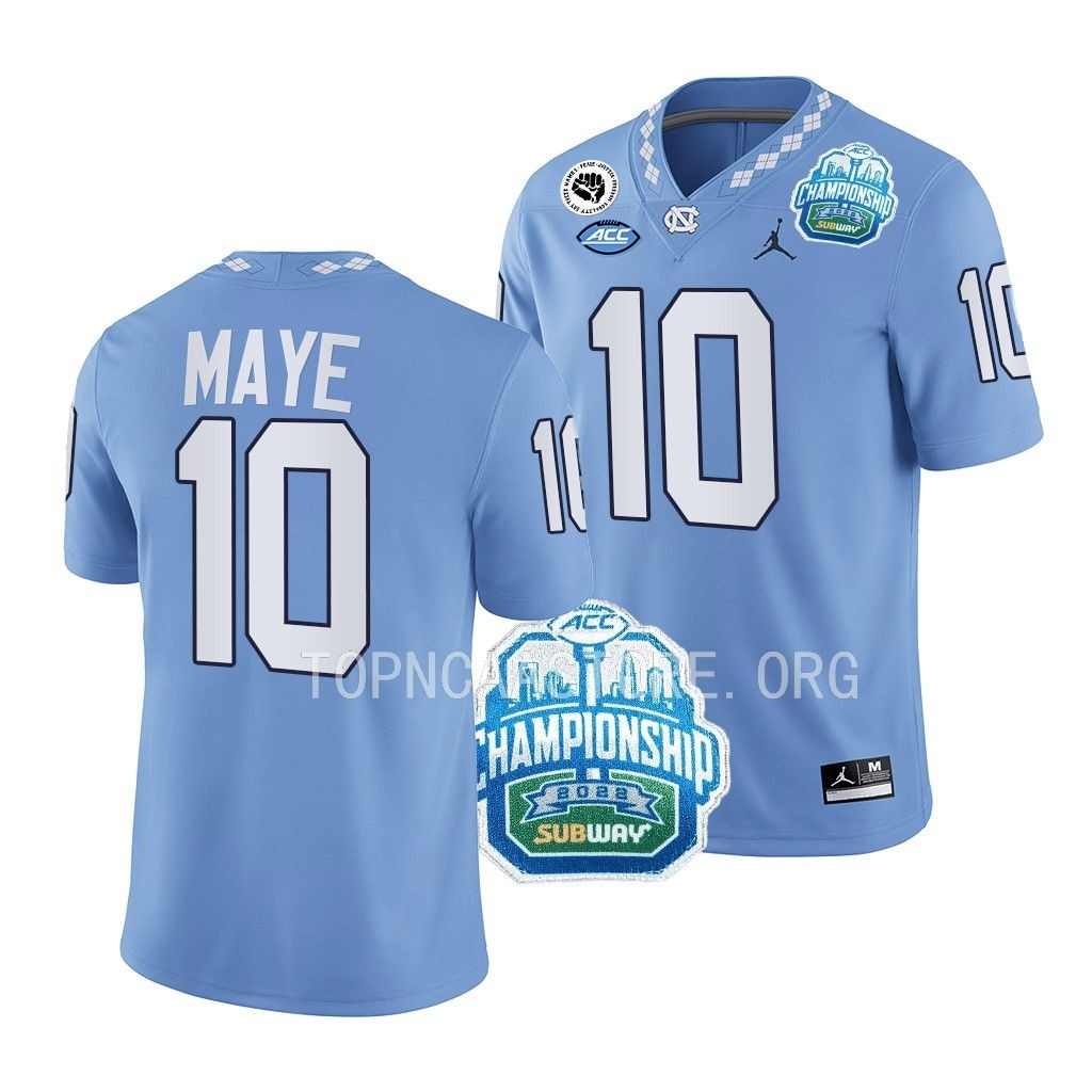 ACC Championship Drake Maye North Carolina Tar Heels #10 Blue College Jersey ECNZBGXV
