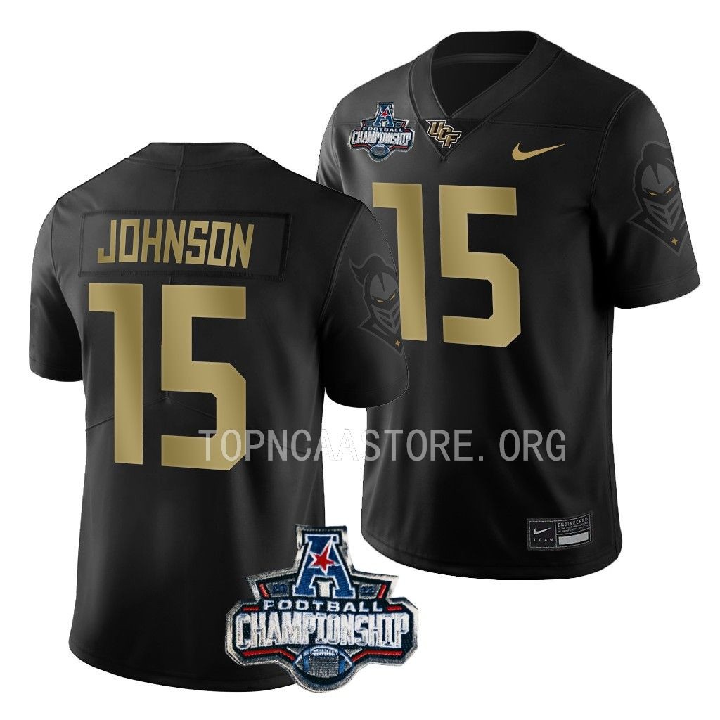 ACC Championship Jason Johnson UCF Knights #15 Black Gold Jersey 0KQ6EGXV