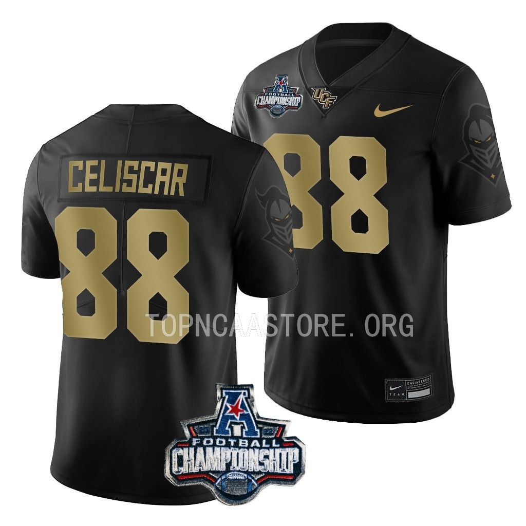 ACC Championship Josh Celiscar UCF Knights #88 Black Gold Jersey C2OLJGXV