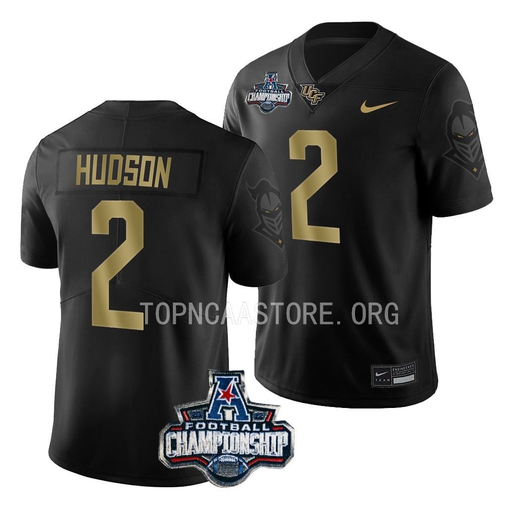 ACC Championship Kobe Hudson UCF Knights #2 Black Gold Jersey UFS1SGXV