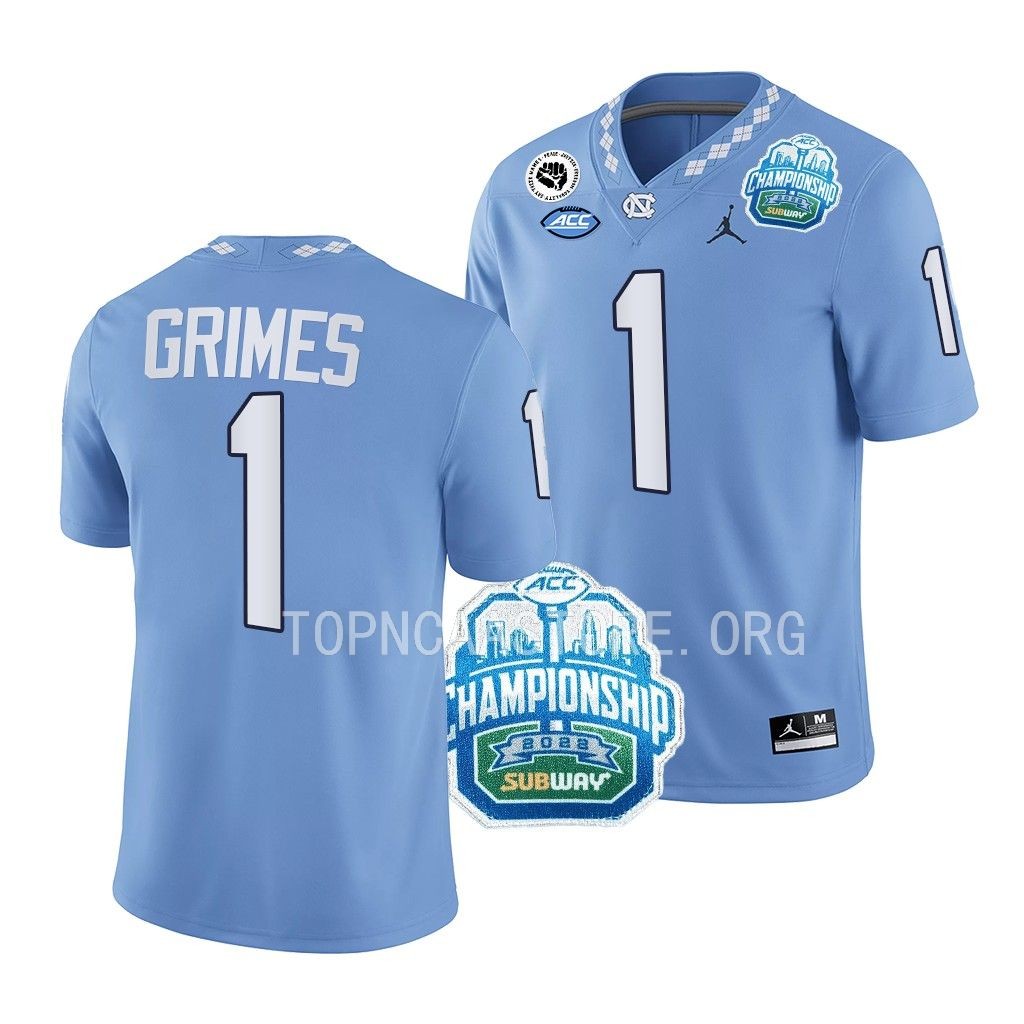ACC Championship Tony Grimes North Carolina Tar Heels #1 Blue College Jersey UXIAMGXV