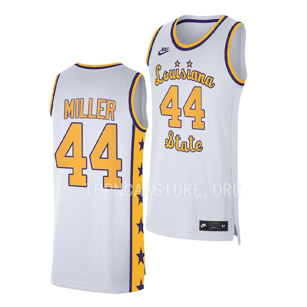 Adam Miller LSU Tigers #44 White Jersey 2022-23 WSFY1GXV