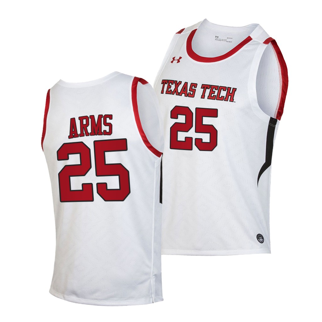 Adonis Arms #25 Texas Tech Red Raiders College White Jersey 8GKDLGXV