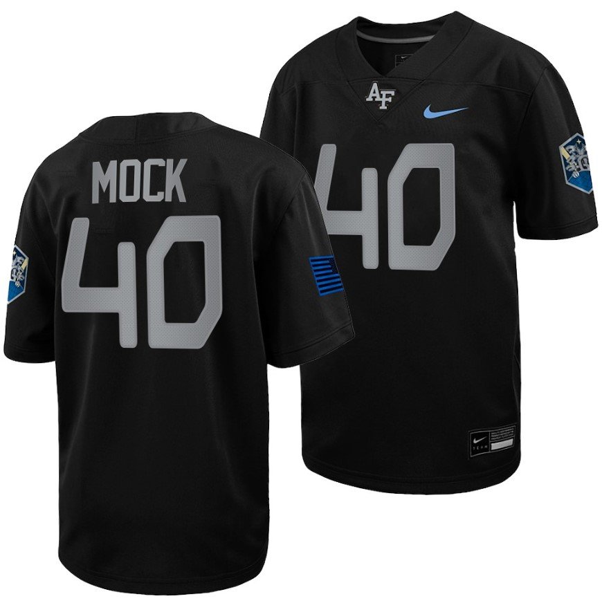 Air Force Falcons Alec Mock Jersey #40 Football Space Force Rivalry Alternate Black KYLGWGXV