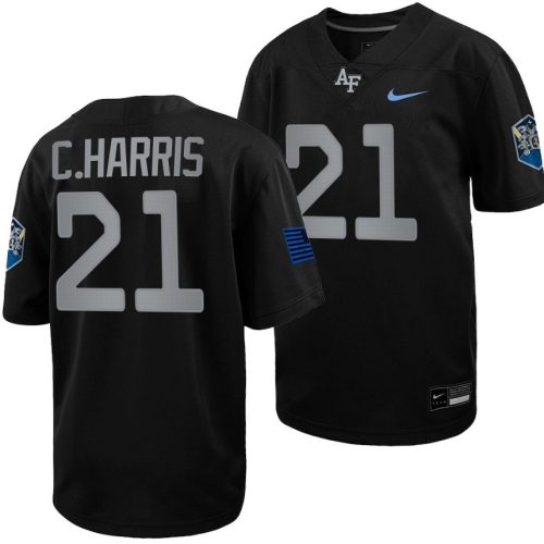 Air Force Falcons Cade Harris Jersey #21 Football Space Force Rivalry Alternate Black EDUINGXV