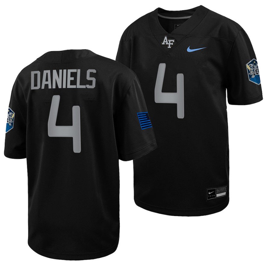 Air Force Falcons Haaziq Daniels Jersey #4 Football Space Force Rivalry Alternate Black TNQIKGXV