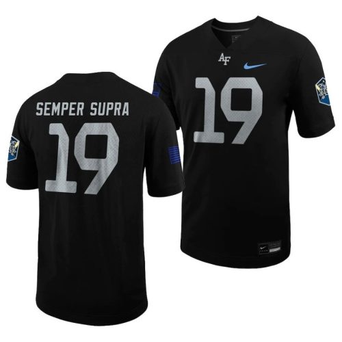 Air Force Falcons Semper Supar Jersey #19 Football Space Force Rivalry Alternate Black XRAMGGXV