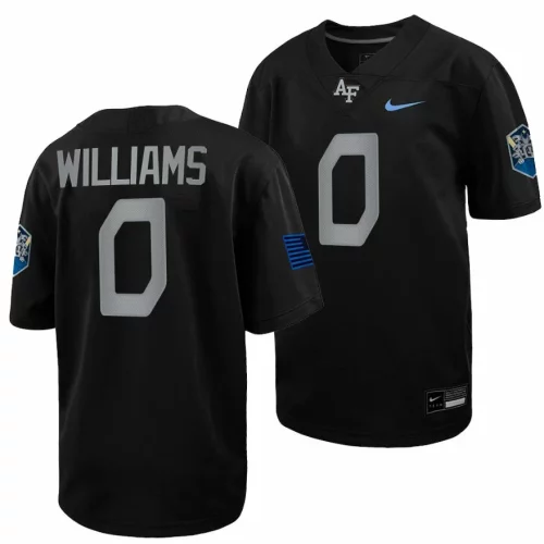 Air Force Falcons Trey Williams Jersey #0 Football Space Force Rivalry Alternate Black C2QRKGXV