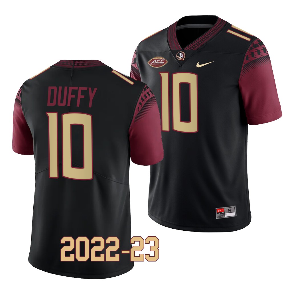 AJ Duffy Florida State Seminoles 2022-23 College Jersey Black #10 Uniform RZYULGXV