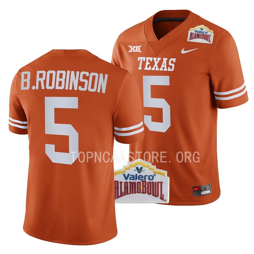 Alamo Bowl Bijan Robinson Texas Longhorns #5 Orange College Jersey JP3MZGXV