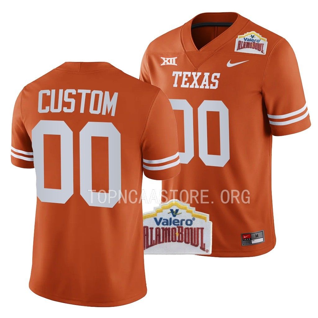Alamo Bowl Custom Texas Longhorns #00 Orange College Jersey LA5PZGXV