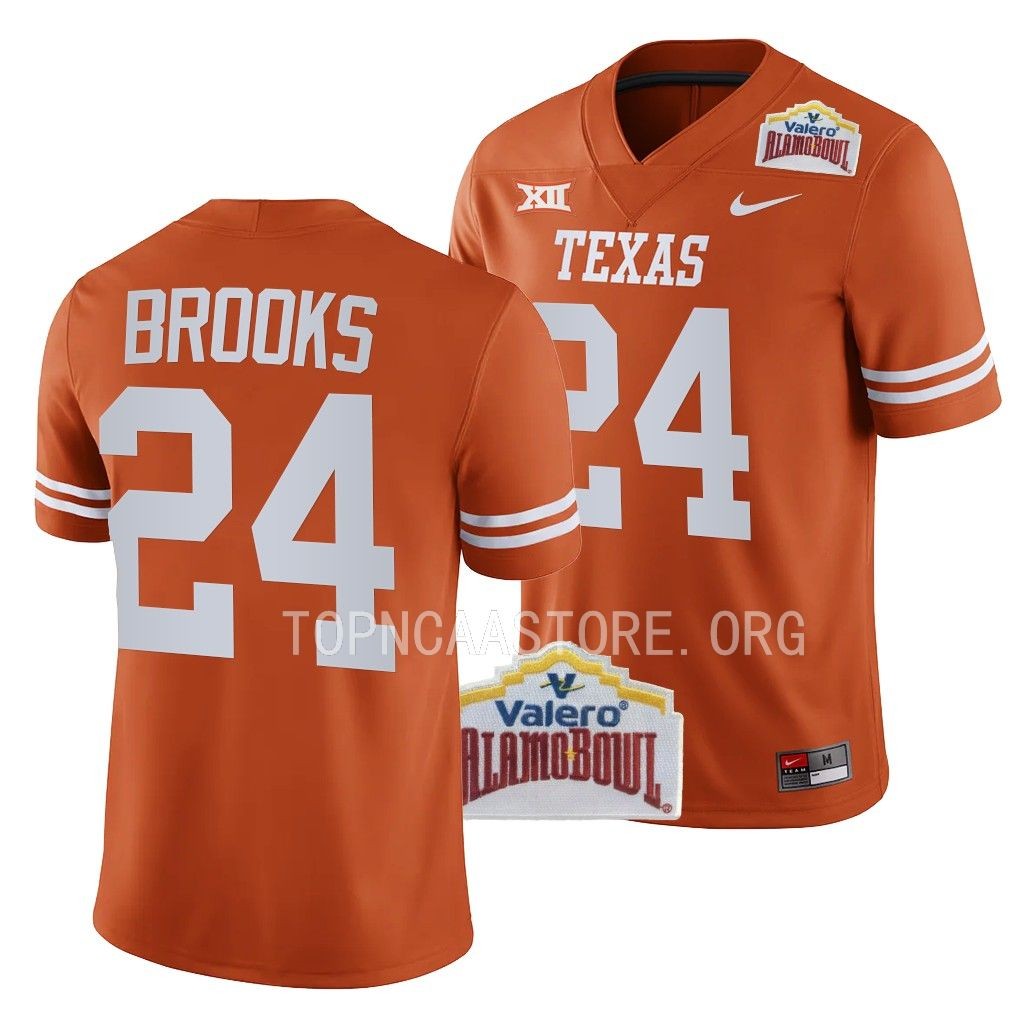Alamo Bowl Jonathon Brooks Texas Longhorns #24 Orange College Jersey QR1WEGXV