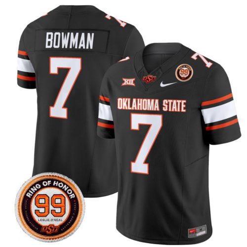 Alan Bowman Jersey #7 Oklahoma State Cowboys Leslie O'neal Patch Vapor Football Black Stitched VRMCNGXV