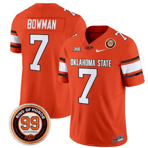 Alan Bowman Jersey #7 Oklahoma State Cowboys Leslie O'neal Patch Vapor Football Orange Stitched KBXZ8GXV