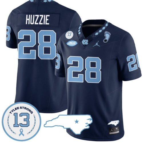 Alijah Huzzie Jersey #28 North Carolina Tar Heels Vapor College Football Stitched Navy GVYPBGXV