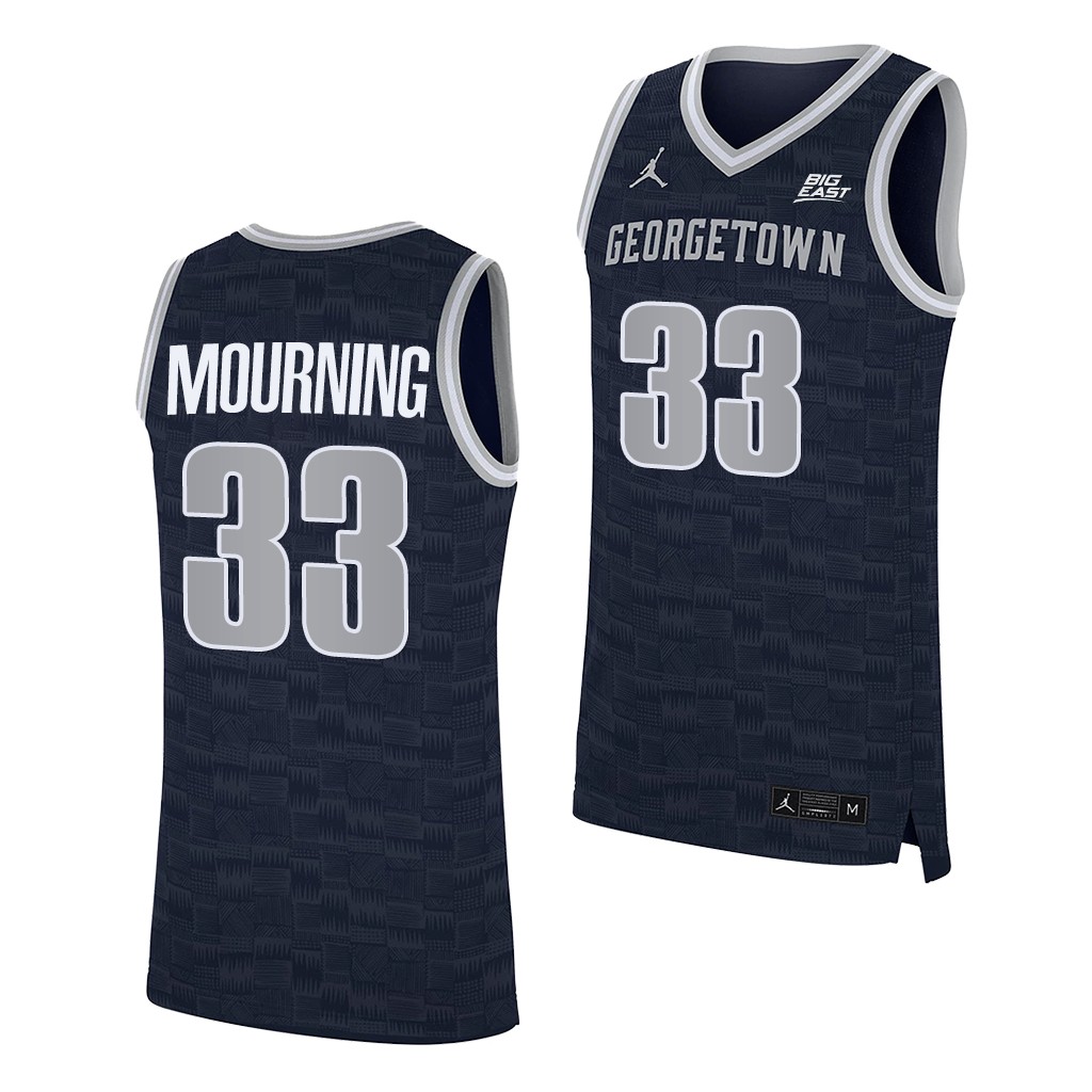 Alonzo Mourning #33 Georgetown Hoyas College Alumni Navy Jersey IWYWJGXV