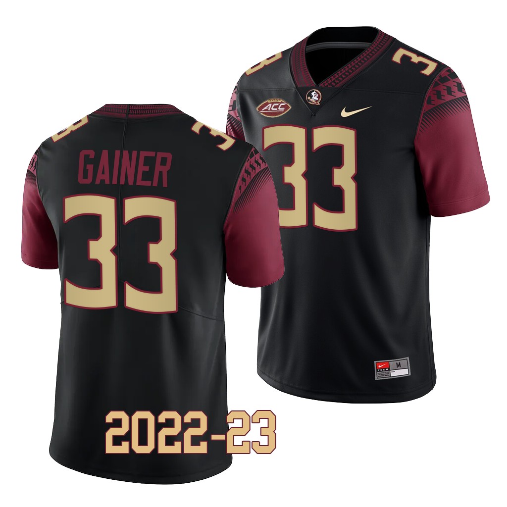 Amari Gainer Florida State Seminoles 2022-23 College Jersey Black #33 Uniform 8RF4EGXV