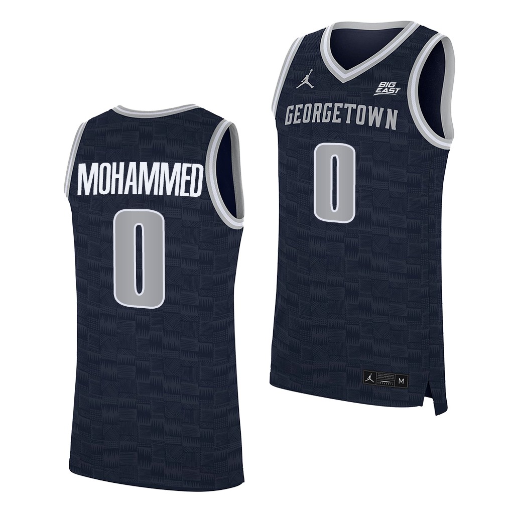 Aminu Mohammed #0 Georgetown Hoyas College Navy Jersey PWI08GXV