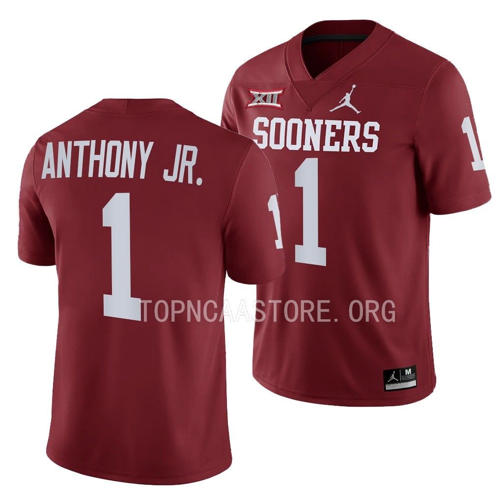 Andrel Anthony Oklahoma Sooners Away Game #1 Jersey Black Uniform YPASZGXV