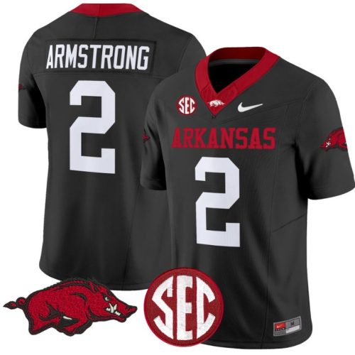 Andrew Armstrong Jersey #2 Arkansas Razorbacks Vapor Limited College Football Stitched Black FVLRSGXV