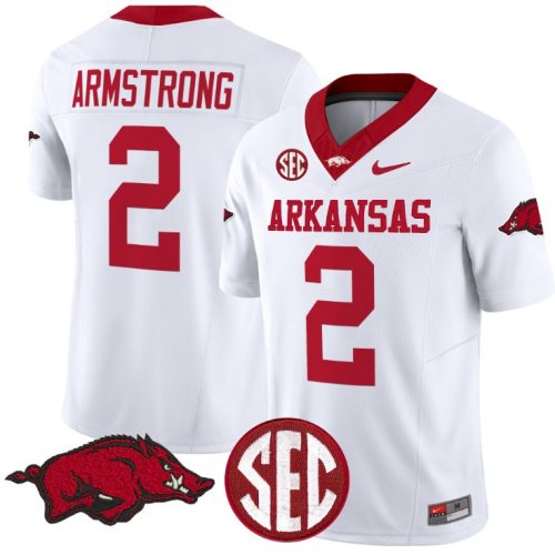 Andrew Armstrong Jersey #2 Arkansas Razorbacks Vapor Limited College Football Stitched White GPDV2GXV