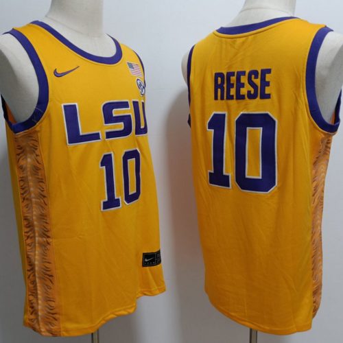 Angel Reese Jersey #10 Lsu Tigers College Basketball Stitched Yellow LAX9HGXV