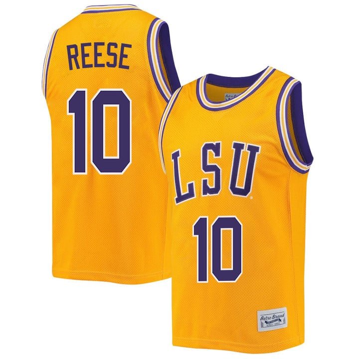 Angel Reese Jersey LSU Tigers Basketball College Retro Gold #10 PSMLKGXV
