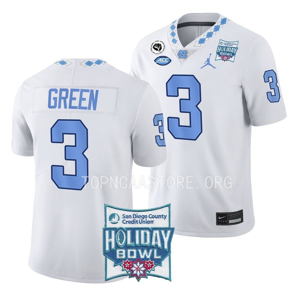 Antoine Green North Carolina Tar Heels #3 White Jersey Holiday Bowl Limited Uniform X1WROGXV