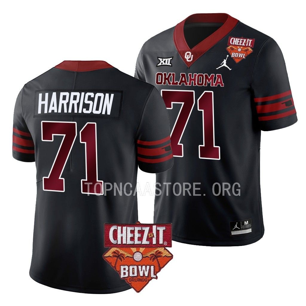 Anton Harrison Oklahoma Sooners Cheez-It Bowl #71 Jersey Black College Uniform OKVWIGXV