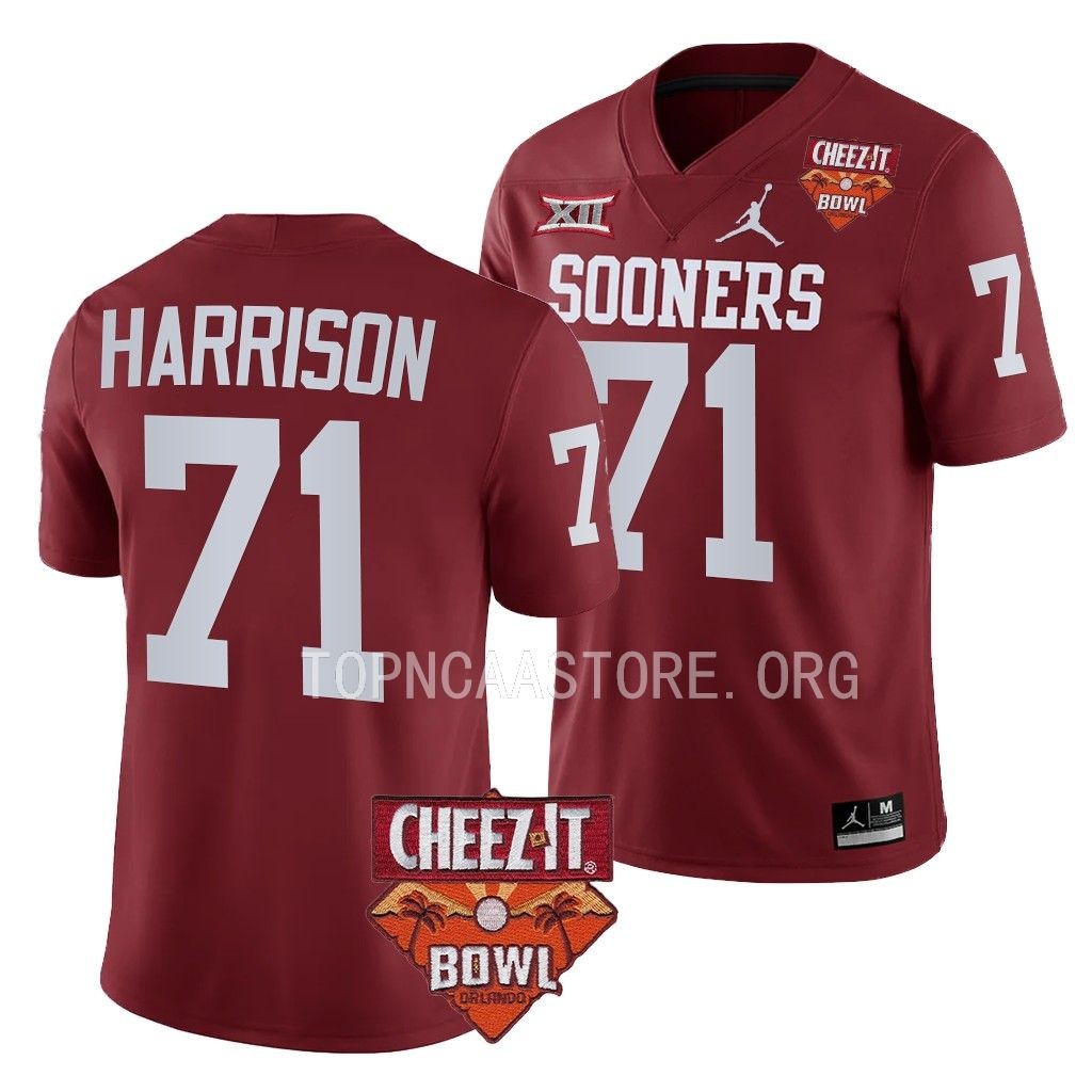 Anton Harrison Oklahoma Sooners Cheez-It Bowl #71 Jersey Crimson College Uniform KXQEGGXV