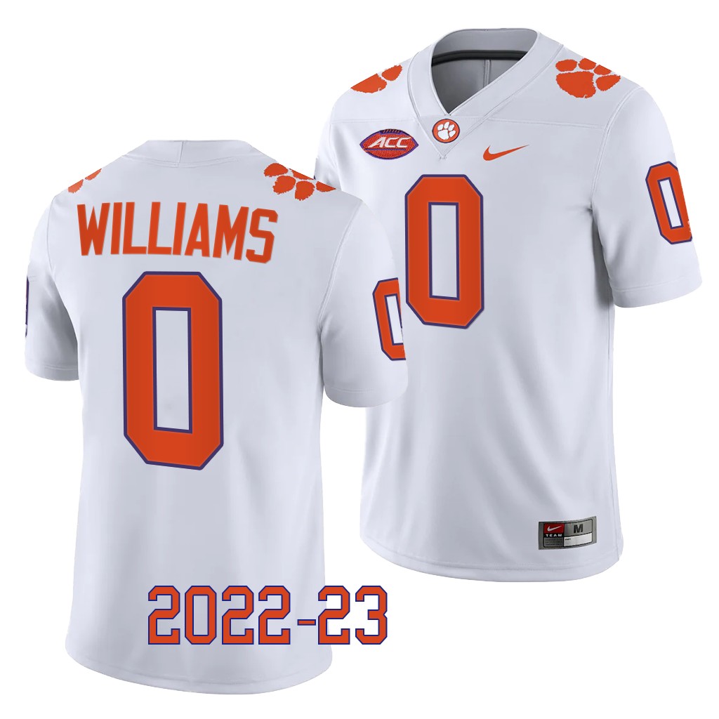 Antonio Williams Clemson Tigers #0 White Jersey 2022-23 College Game Uniform 8PQ1BGXV