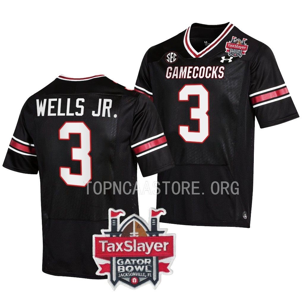 Antwane Wells Jr. South Carolina Gamecocks Gator Bowl College Jersey Black #3 Uniform ZY6DLGXV